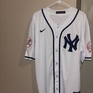 White and Navy Jeter NYY Baseball Jersey